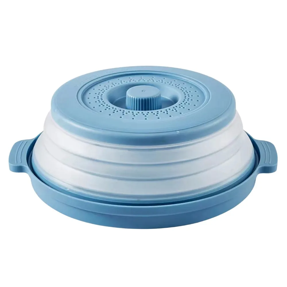 Capac, plastic, DYJG-10, 27.5 cm, rotund, albastru, pentru cuptorul cu microunde
