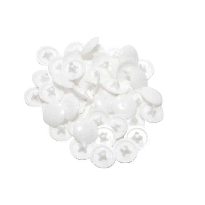 Capac plastic, pentru mascare suruburi mobila, PZ2, alb, set 50 bucati