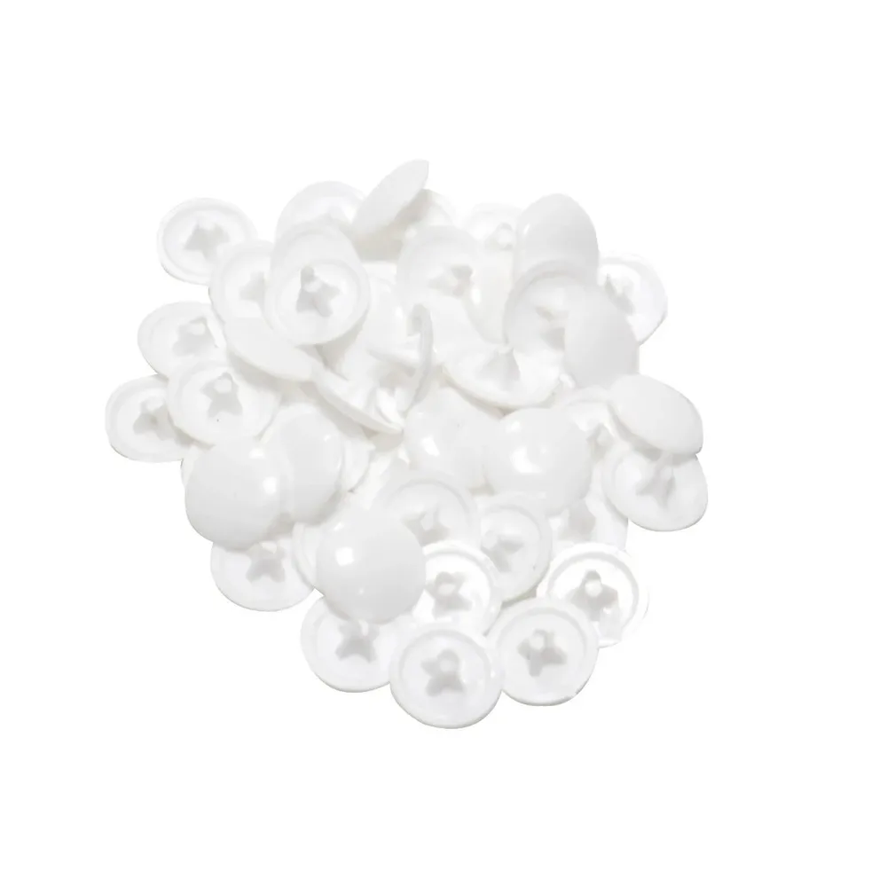 Capac plastic, pentru mascare suruburi mobila, PZ2, alb, set 50 bucati
