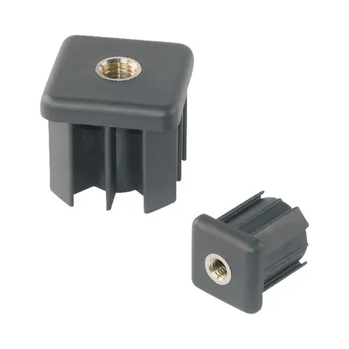 Capace cu filet pentru teava patrata Dresselhaus 30x30 mm M10 plastic negru