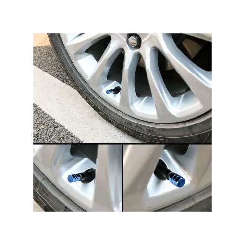 Capace valve auto aluminiu albastre 4 bucati — imaginea 2