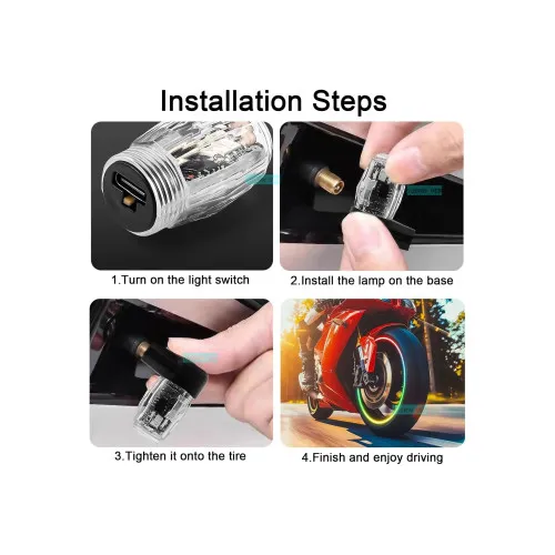 Capace valve auto LED USB-C reincarcabile 2 bucati — imaginea 6