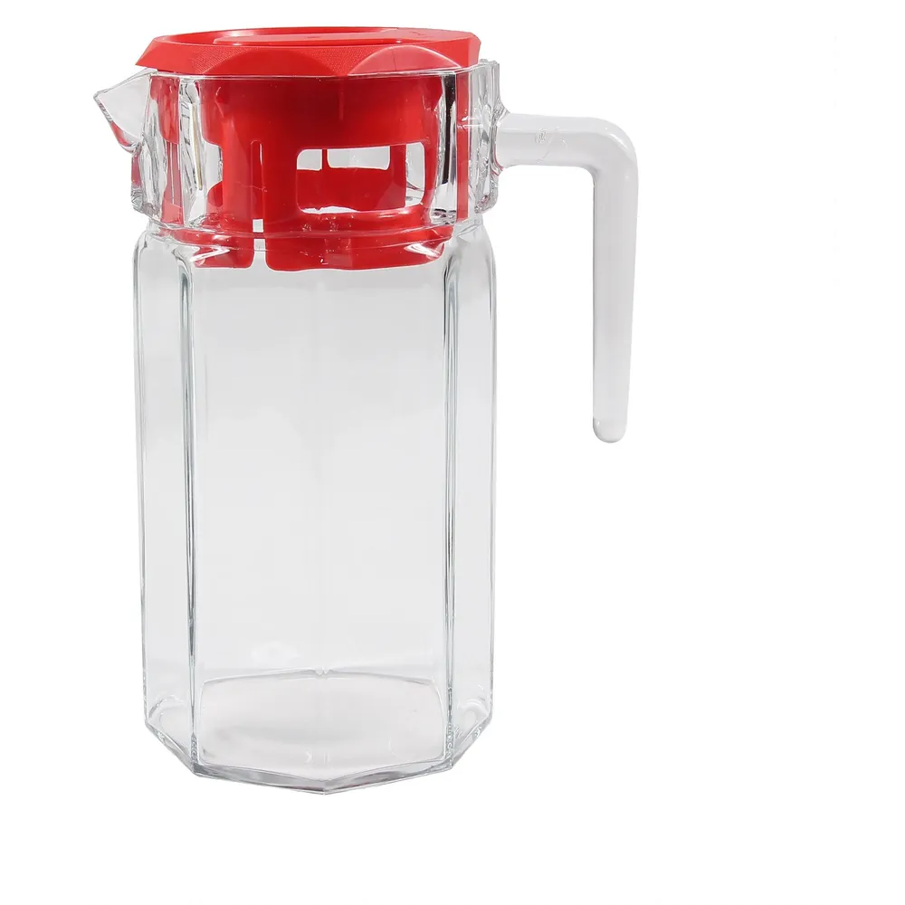 Carafa cu capac, sticla, 1.25 litri, transparent