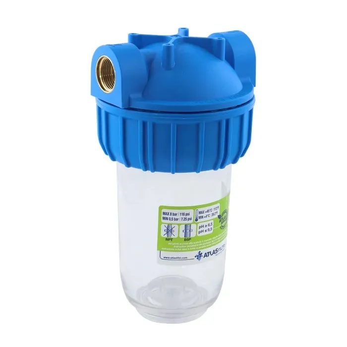 Carcasa filtru apa potabila ATLAS Filtri Junior Plus 7, 3P AFO SX - AS, 3/4"