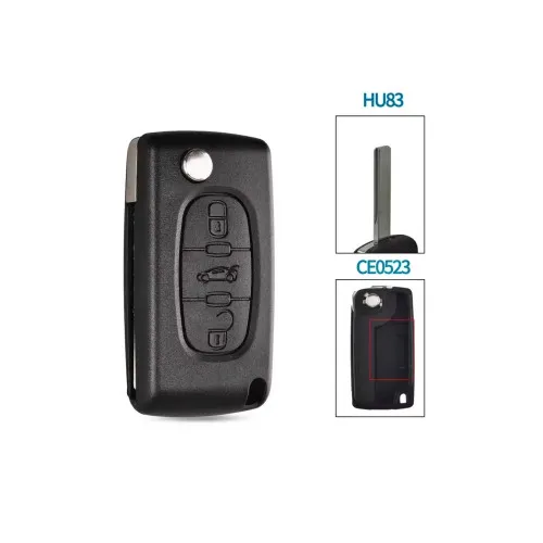 Carcasa telecomanda compatibila Peugeot / Citroen , cu lamela — imaginea 3
