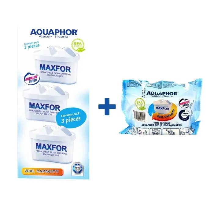 Cartus pentru apa potabila Aquaphor Maxfor B25, 200 L, set 4 buc