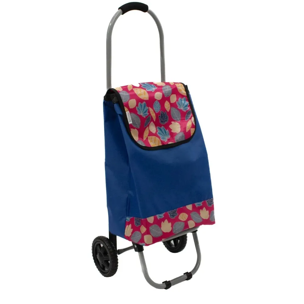 Carucior de cumparaturi cu 2 roti, sacosa, pliabil, din material textil, albastru, 28 L, Master
