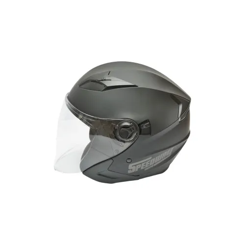 Casca moto tip jet neagra, model urban cu viziera transparenta si ochelari de soare, marimea L — imaginea 3