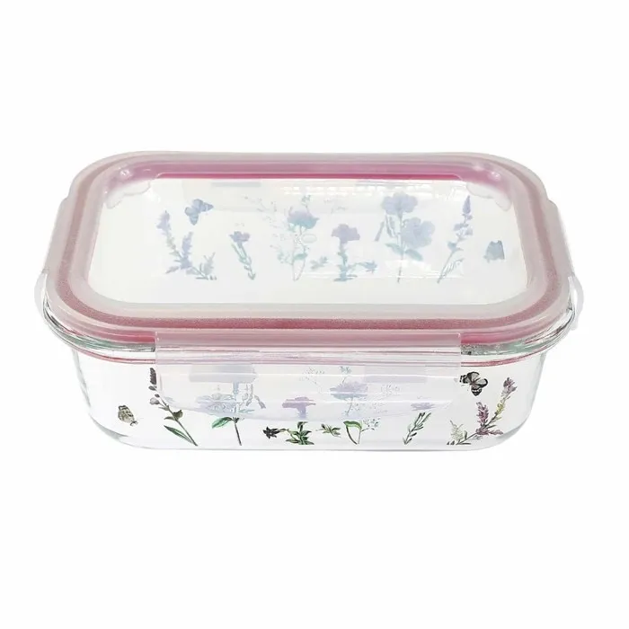 Caserola alimente, 3RC065-LL, sticla, dreptunghiulara, transparent, 0.65 L