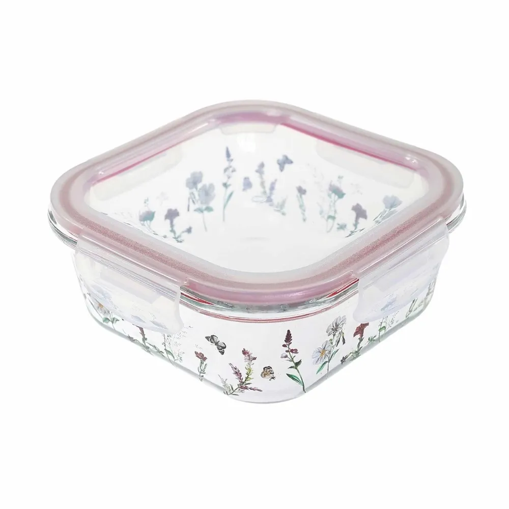 Caserola alimente, 3SC080-LL, sticla, patrata, transparent, 0.8 L