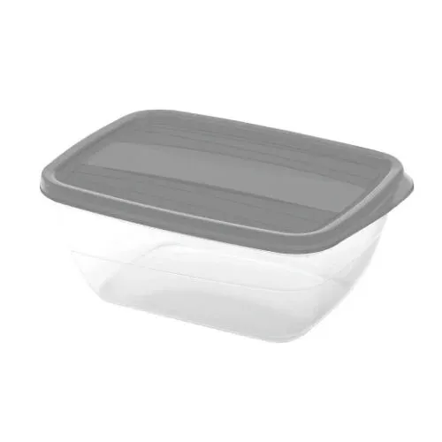 Caserola alimente, Curver Vedo, plastic, dreptunghiulara, transparent + gri, 1, 3 L