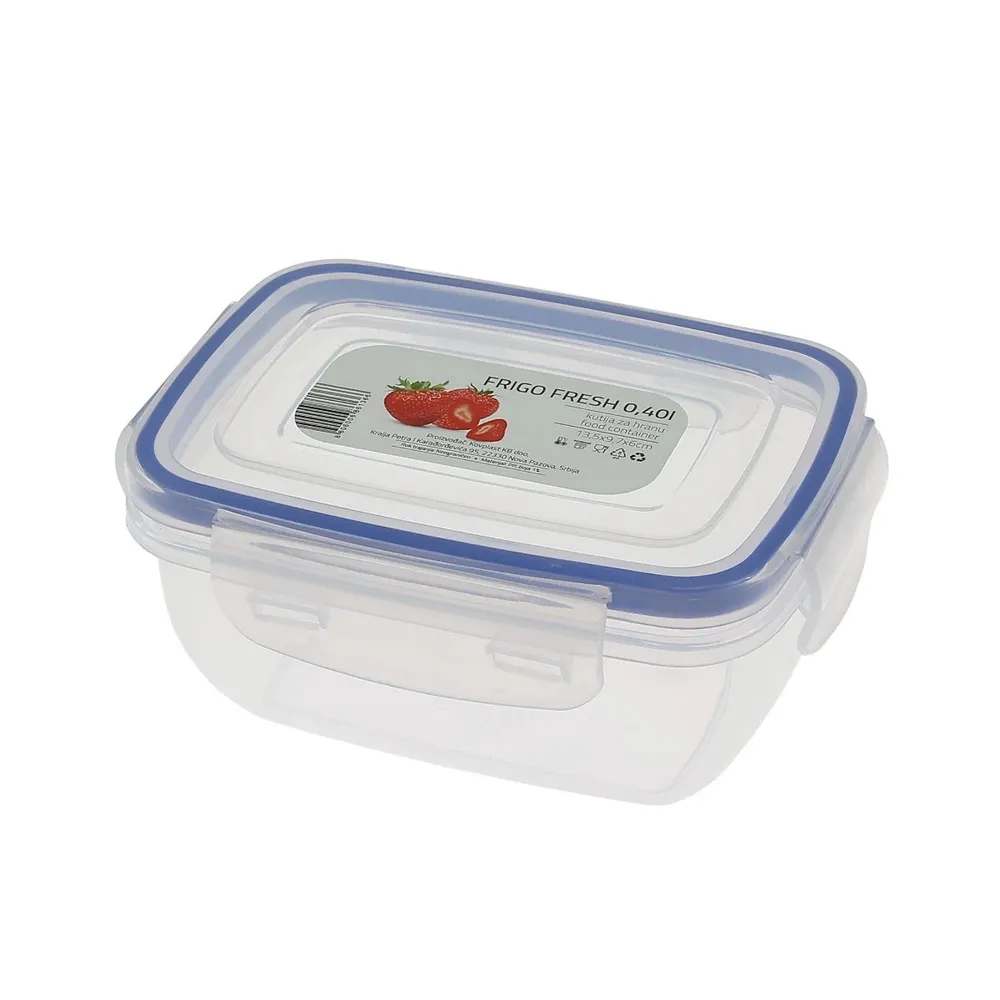 Caserola alimente, Frigo Fresh, plastic, dreptunghiulara, transparent, 0.4 L