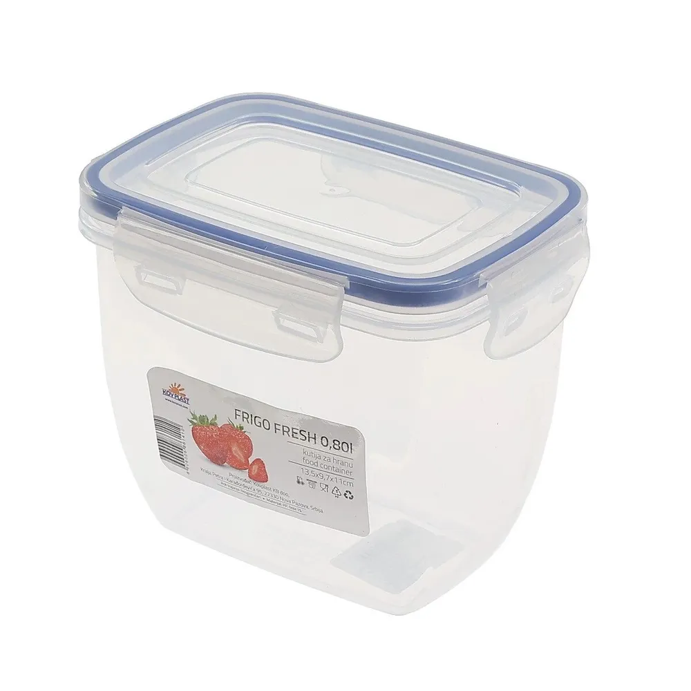 Caserola alimente, Frigo Fresh, plastic, dreptunghiulara, transparent, 0.8 L
