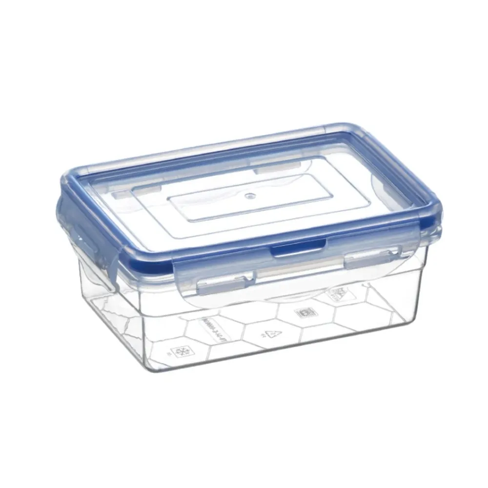 Caserola alimente, Inaplast, polipropilena, dreptunghiulara, transparent, 0.85 L, cu capac etans