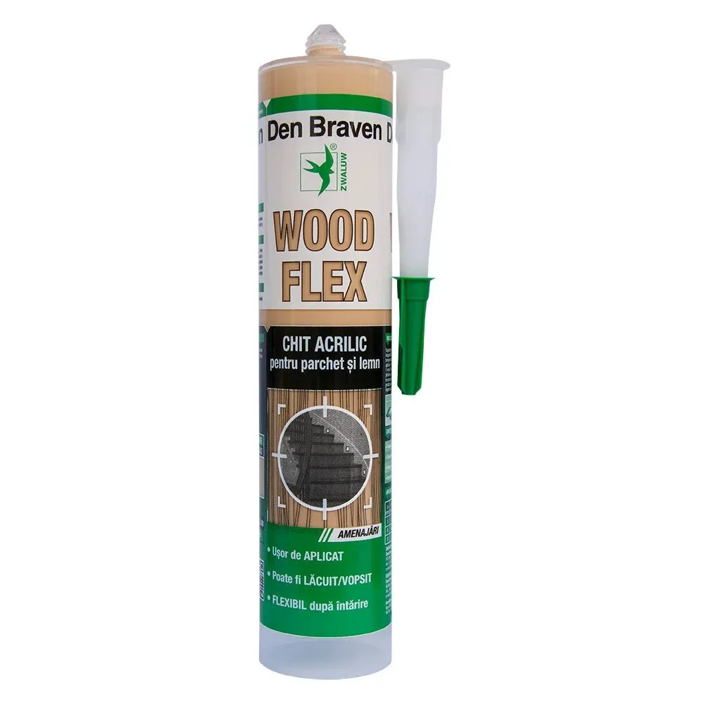Chit acrilic pentru parchet si lemn, Den Braven Woodflex, cires, 280 ml