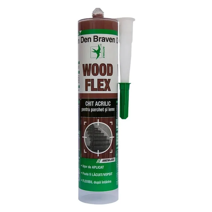 Chit acrilic pentru parchet si lemn, Den Braven Woodflex, wenge, 280 ml