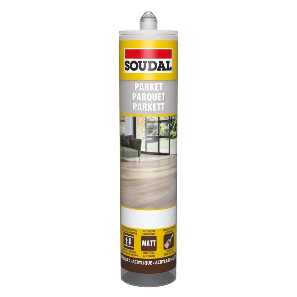 Chit acrilic pentru parchet, Soudal, gri inchis, 280 ml