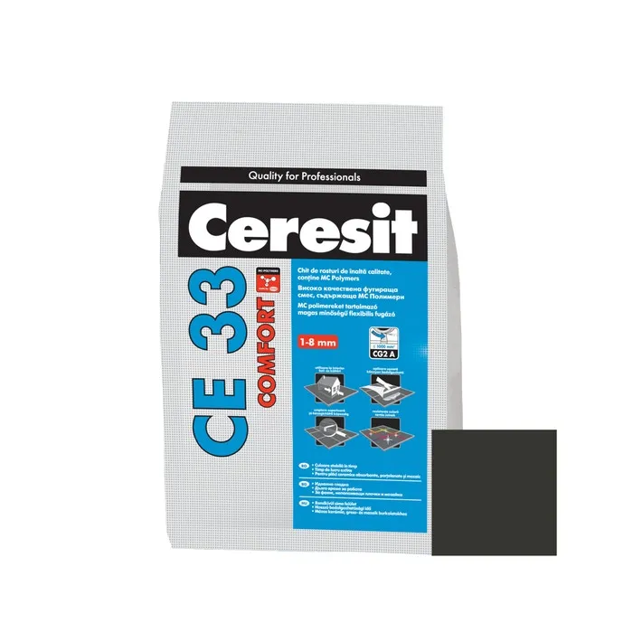 Chit de rosturi gresie si faianta Ceresit CE 33, antracit 13, interior, 5 kg