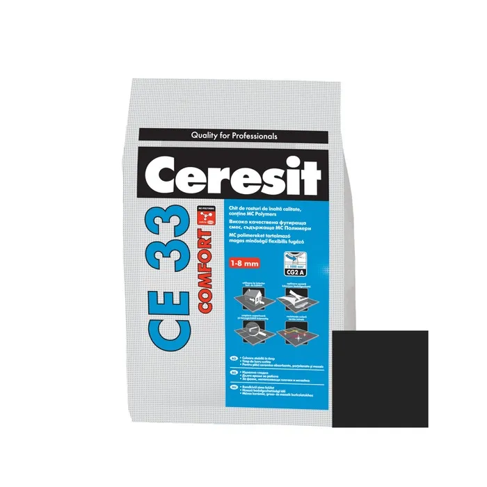 Chit de rosturi gresie si faianta Ceresit CE 33, grafit 16, interior, 5 kg