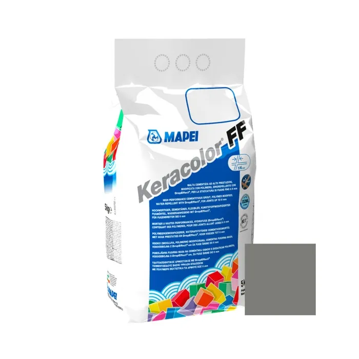 Chit de rosturi gresie si faianta Mapei Keracolor FF, 113 gri, interior / exterior, 5 kg