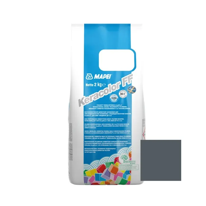 Chit de rosturi gresie si faianta Mapei Keracolor FF, 114 antracit, interior / exterior, 2 kg