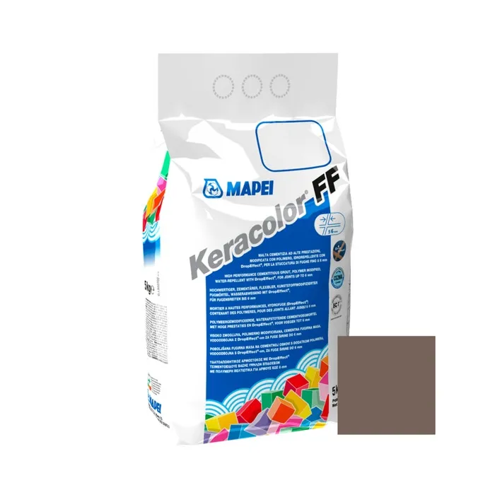 Chit de rosturi gresie si faianta Mapei Keracolor FF, 144 ciocolata, interior / exterior, 5 kg