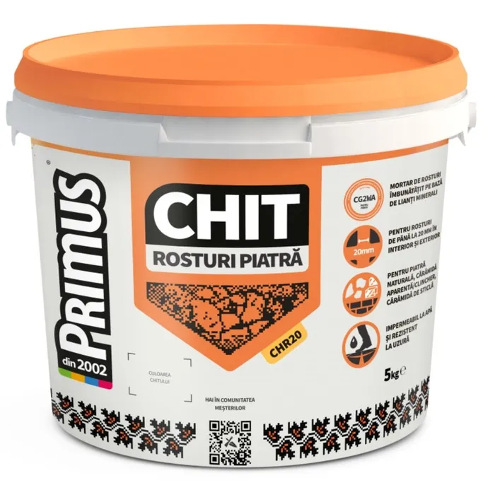 Chit de rosturi Primus Piatra Naturala CHR20, B01 blanc de blanc, interior / exterior, 5 kg