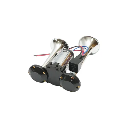 Claxon auto 2 trompete 12V cu compresor pentru autoturisme — imaginea 2