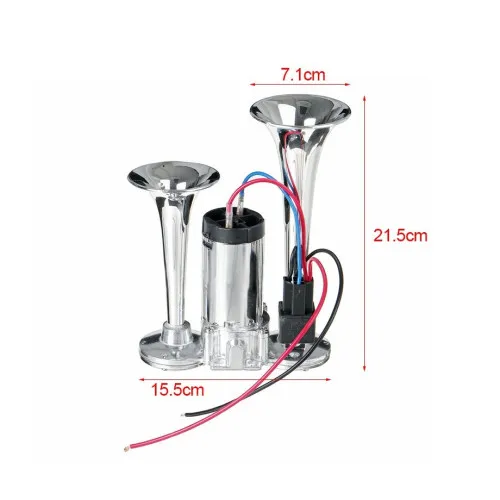 Claxon cu 2 goarne si compresor 12V — imaginea 2