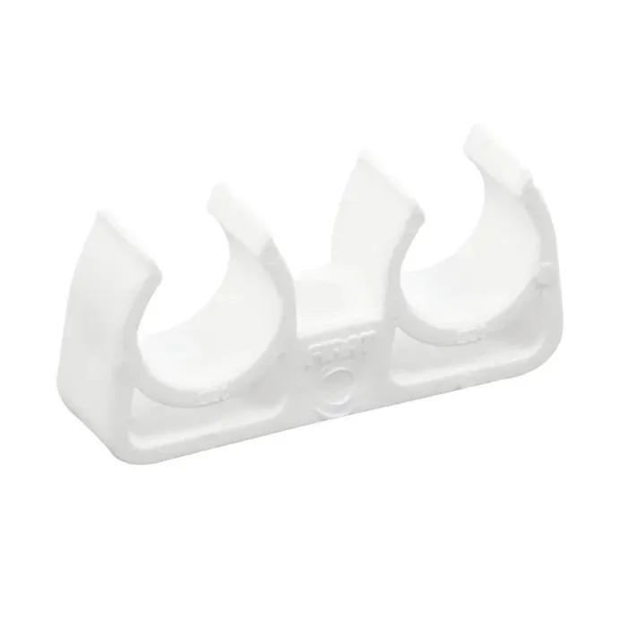 Clema dubla suport teava PPR, D 20 mm, alb