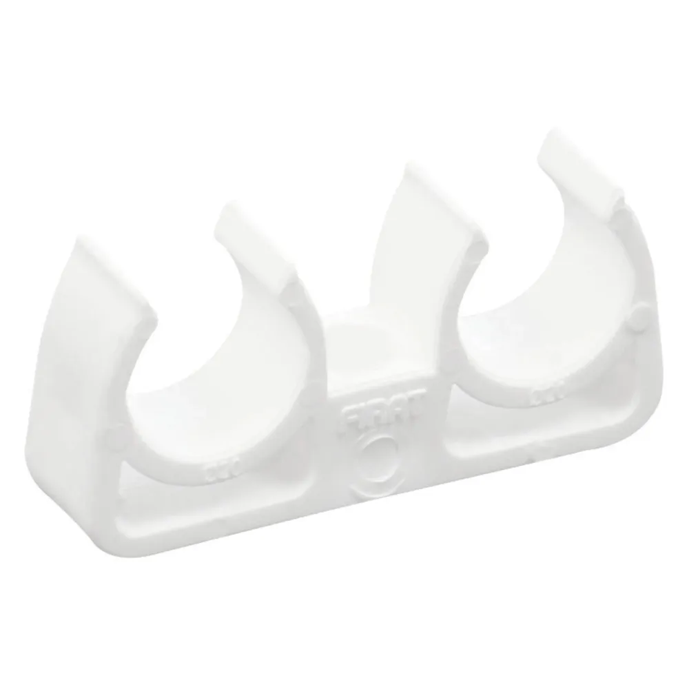Clema dubla suport teava PPR, D 25 mm, alb