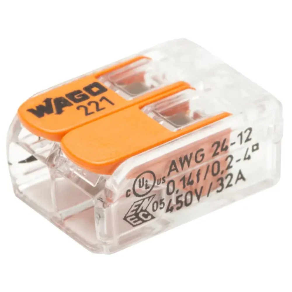 Clema pentru fire WAGO, Iesire tip parghie, 2 x 0.2-4 mm², Set 50 buc