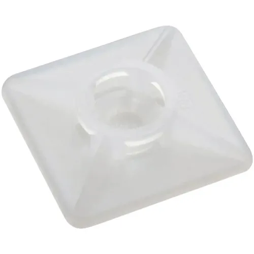 Cleme autoadezive Sapiselco 27x27 mm alb, pachet 100 bucati, pentru fixare coliere plastic max. 4, 5mm