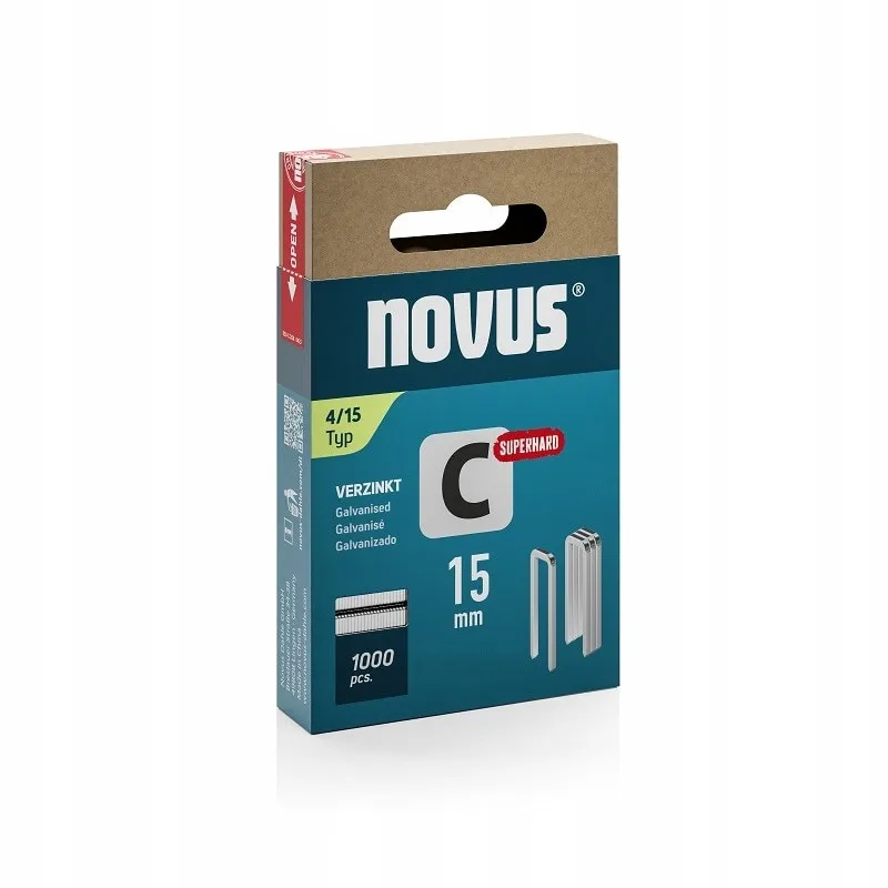 Cleme subtiri, Novus, C 4, 15 mm, set 1000 bucati