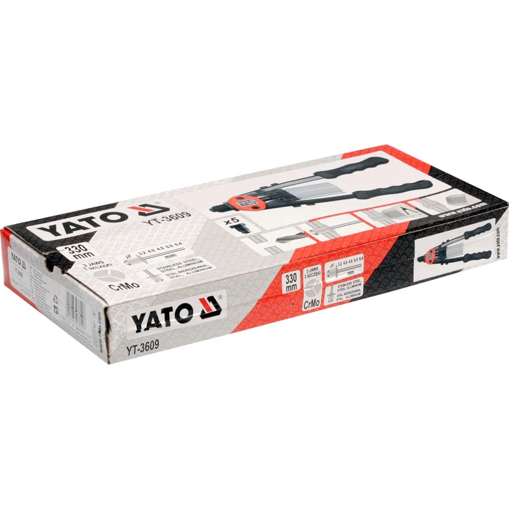 Cleste pentru popnituri Yato, 3.2 - 4.8 mm