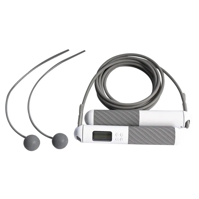Coarda sarituri HKJR2207, ABS + silicon + PVC, gri + alb, 300 cm