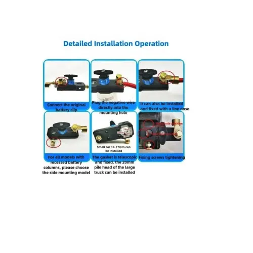 Comutator intrerupator baterie auto 12V 24V montaj pe borna ABS cupru — imaginea 8