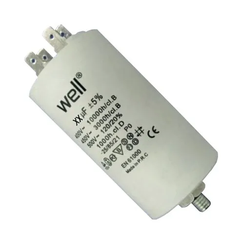 Condensator pornire motor Well 30uF 400V, conectori tip papuc
