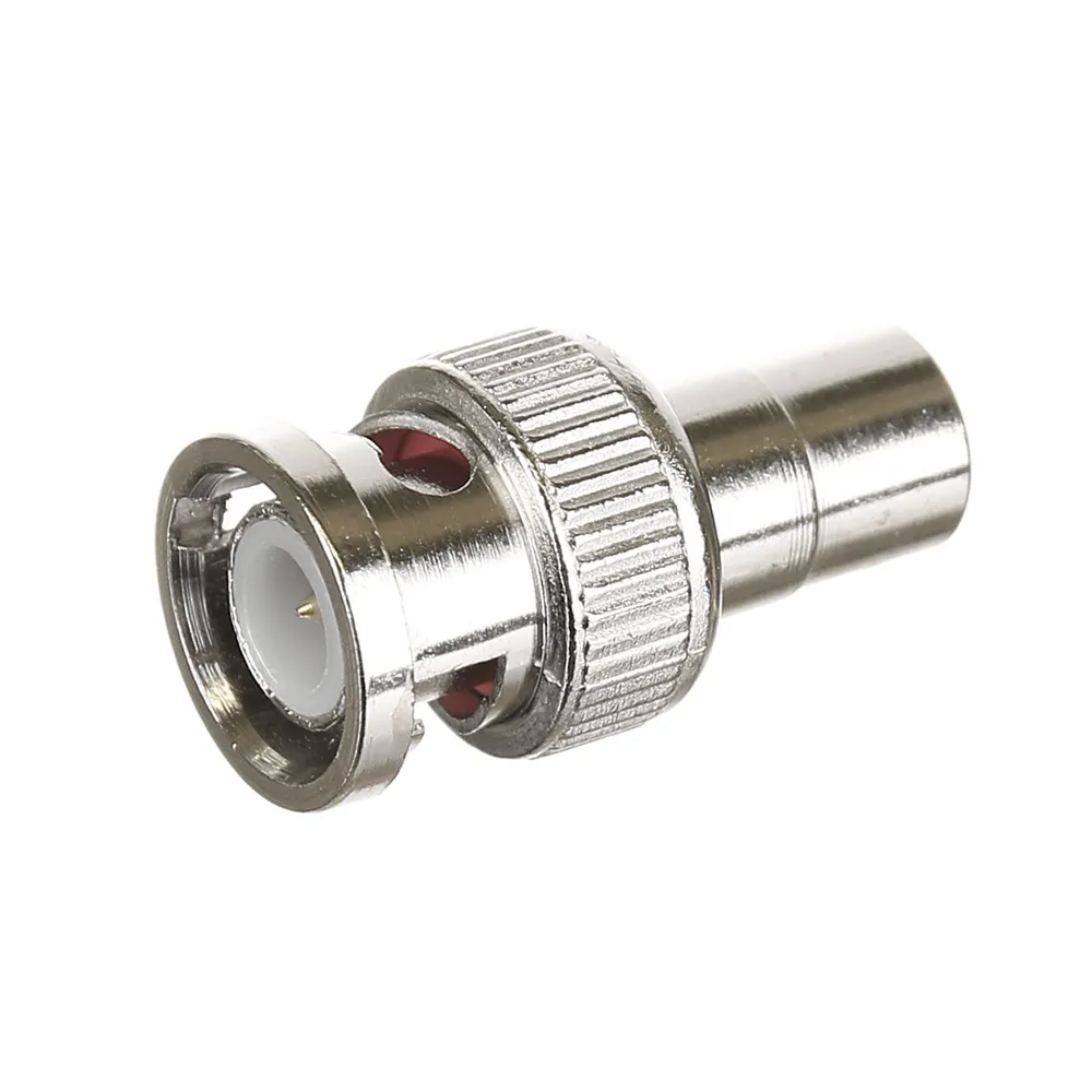 Conector coaxial BNC-RCA, tata-mama, metal, argintiu