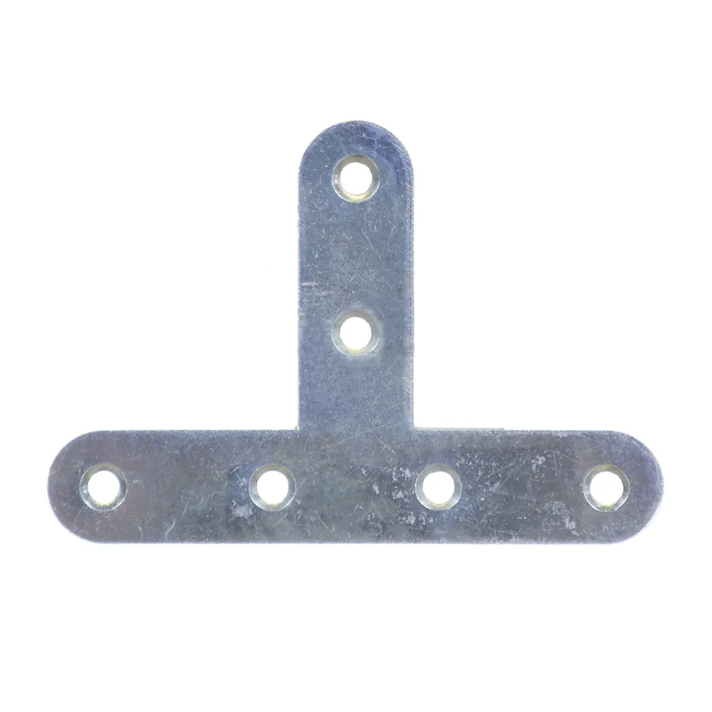 Conector metalic T, otel zincat, 55 x 80 x 15 mm, argintiu