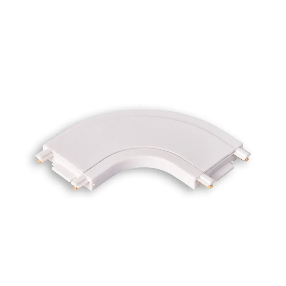 Conector R semirotund Track Light KL182015, 90 de grade, pentru sina magnetica, 48V DC, IP20, alb