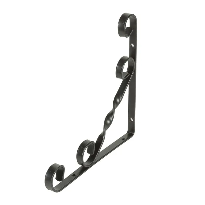 Consola decorativa, din otel, negru, 205 x 205 x 14 mm