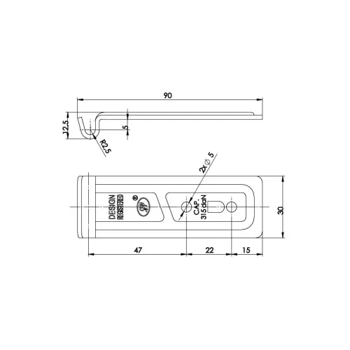 Contraplaca metalica pentru inchizator 315 kg remorca oblon sau usa — imaginea 2