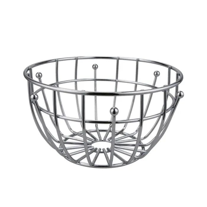 Cos de fructe, KIC-0285, metal cromat, argintiu, 14.5 x 26 cm