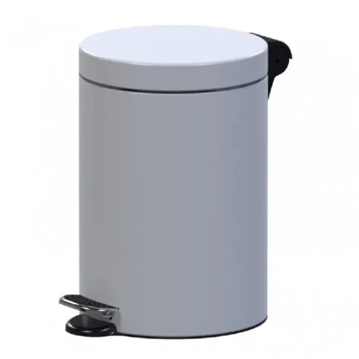 Cos de gunoi cu pedala, Studio Casa, metal, alb, 12 L