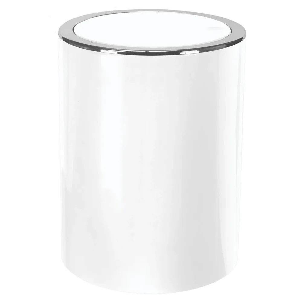 Cos de gunoi, Kleine Wolke Clap, capac basculant, plastic, forma cilindrica, alb, 5 L
