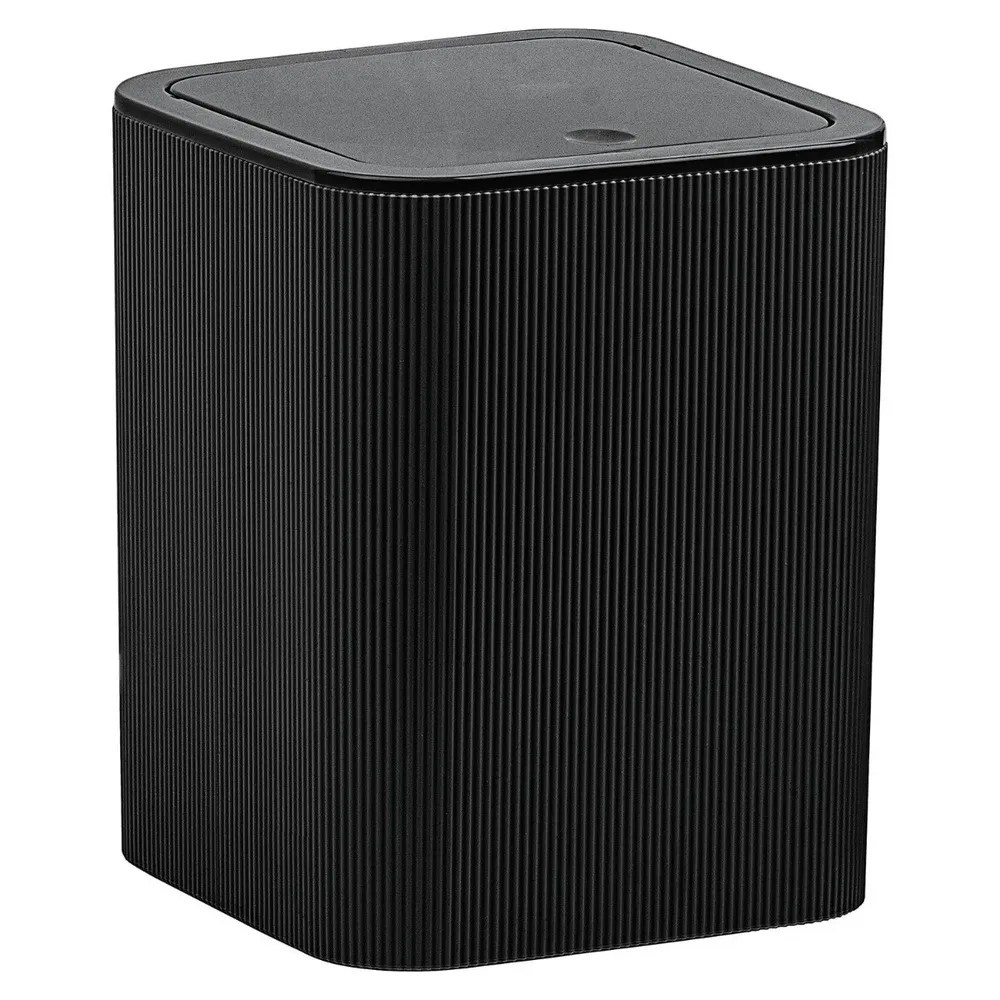 Cos de gunoi, Okyanus Home Diva OKY-500, plastic, forma dreptunghiulara, negru, 5 L