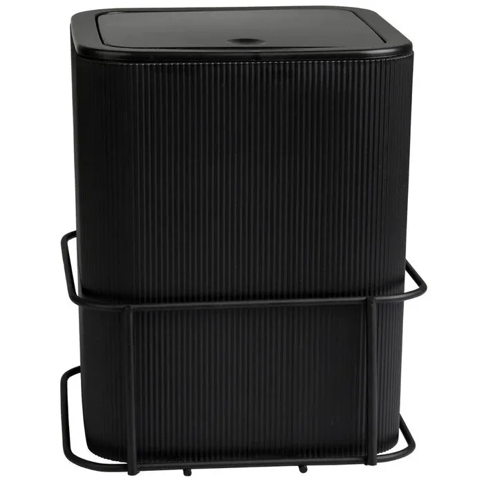 Cos de gunoi, Okyanus Home Mina MS-863S-423, otel + plastic, forma dreptunghiulara, negru, 5 L