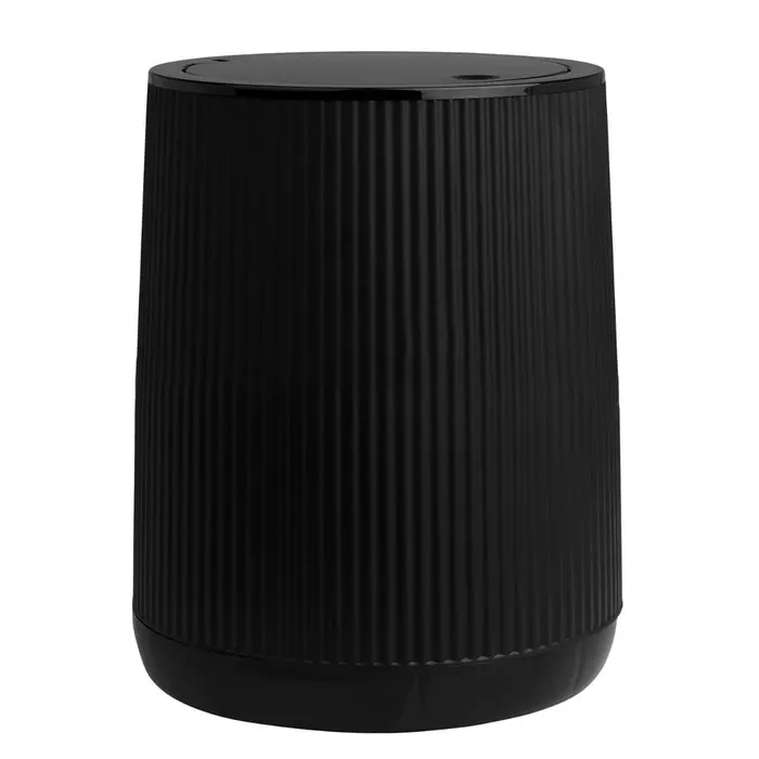 Cos de gunoi, Okyanus Home Nida OKY-388, plastic, forma cilindrica, negru, 5 L