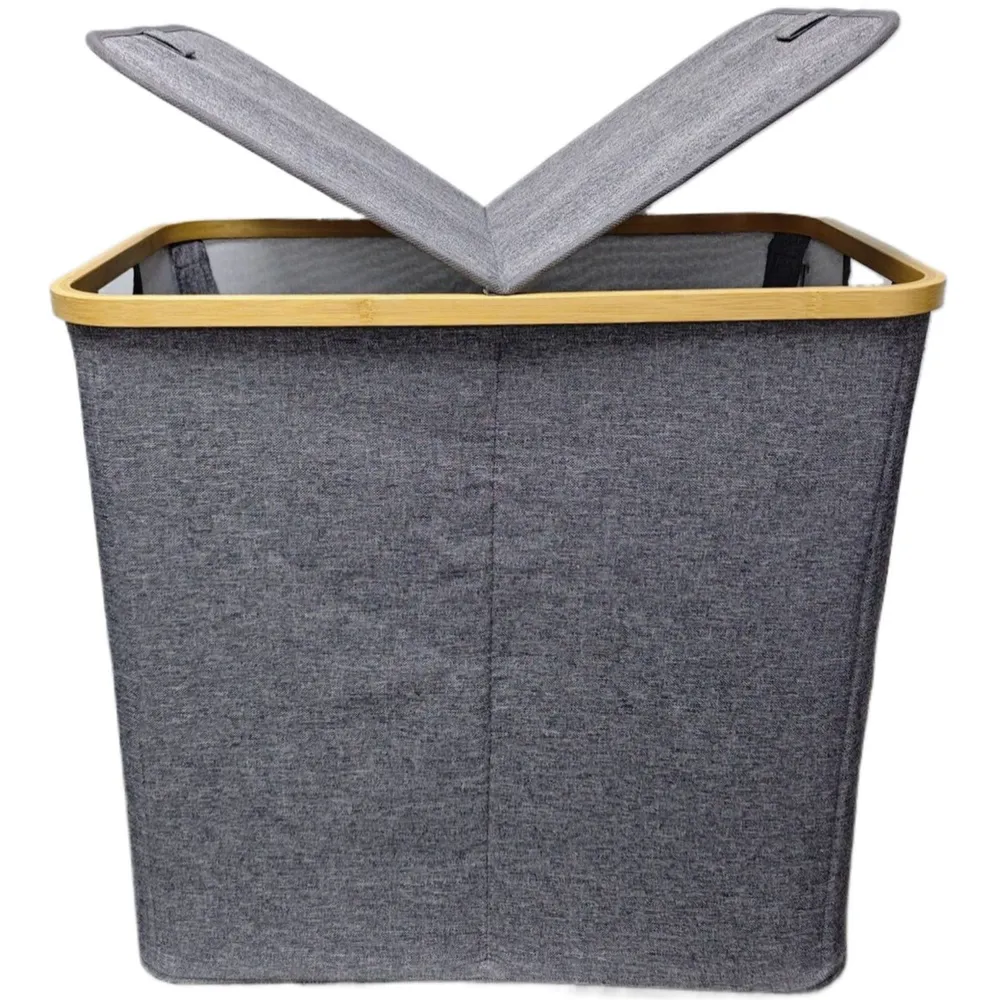 Cos de rufe Caressa SJ066, panza, gri inchis, 54 x 33 x 50 cm, 86 L